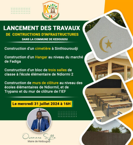 Lancement des travaux  de construction d’infrastructures dans la commune de KÉDOUGOU.